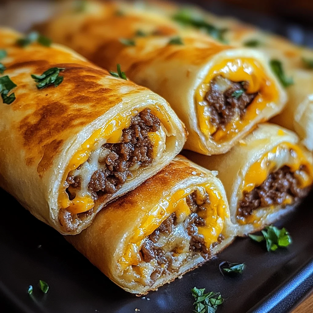 Cheesy Garlic Beef Roll-Ups