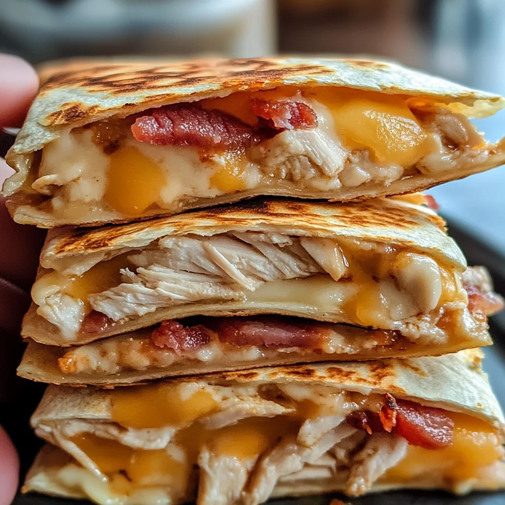 Easy Chicken Turkey Bacon Ranch Quesadilla