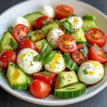 Easy Cucumber Mozzarella Salad