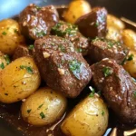 Garlic Butter Beef Bites with Potatoes
