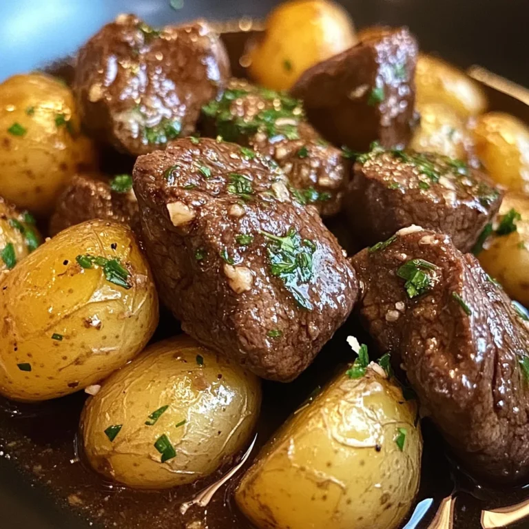 Garlic Butter Beef Bites with Potatoes
