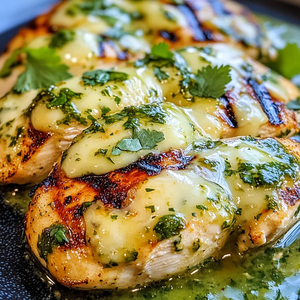 Grilled Salsa Verde Pepper Jack Chicken