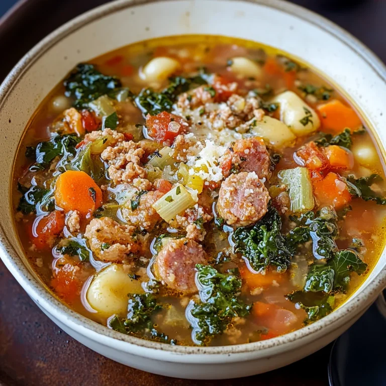 Italian Vegetable Soup with Spicy Sausage