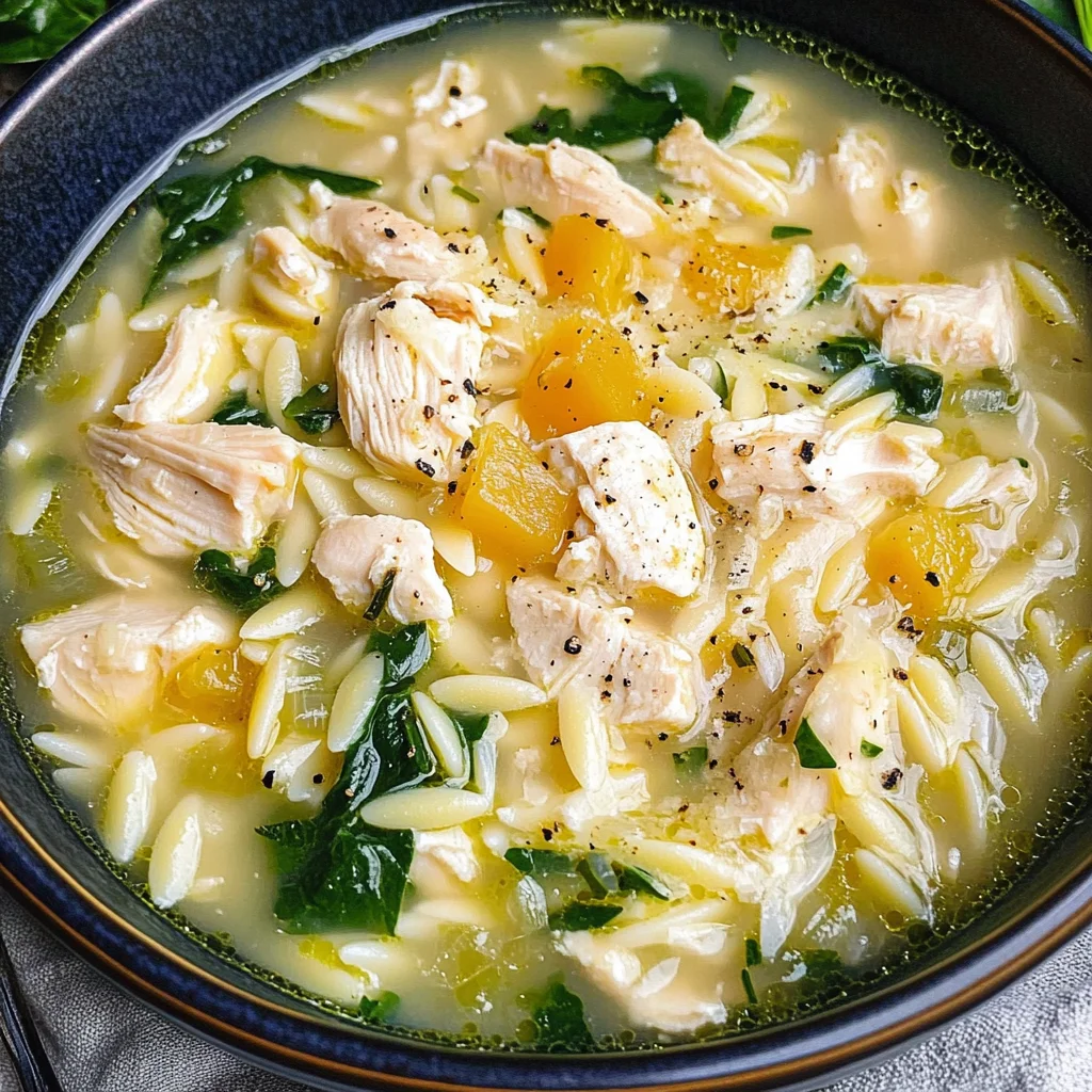 Lemon Chicken Orzo Soup
