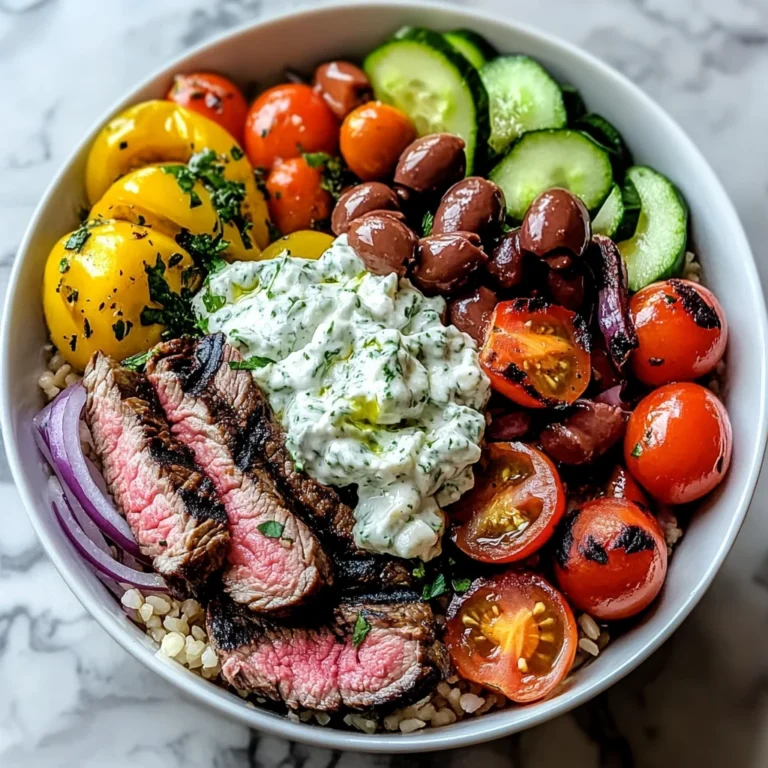Mediterranean Steak Bowl with Tzatziki