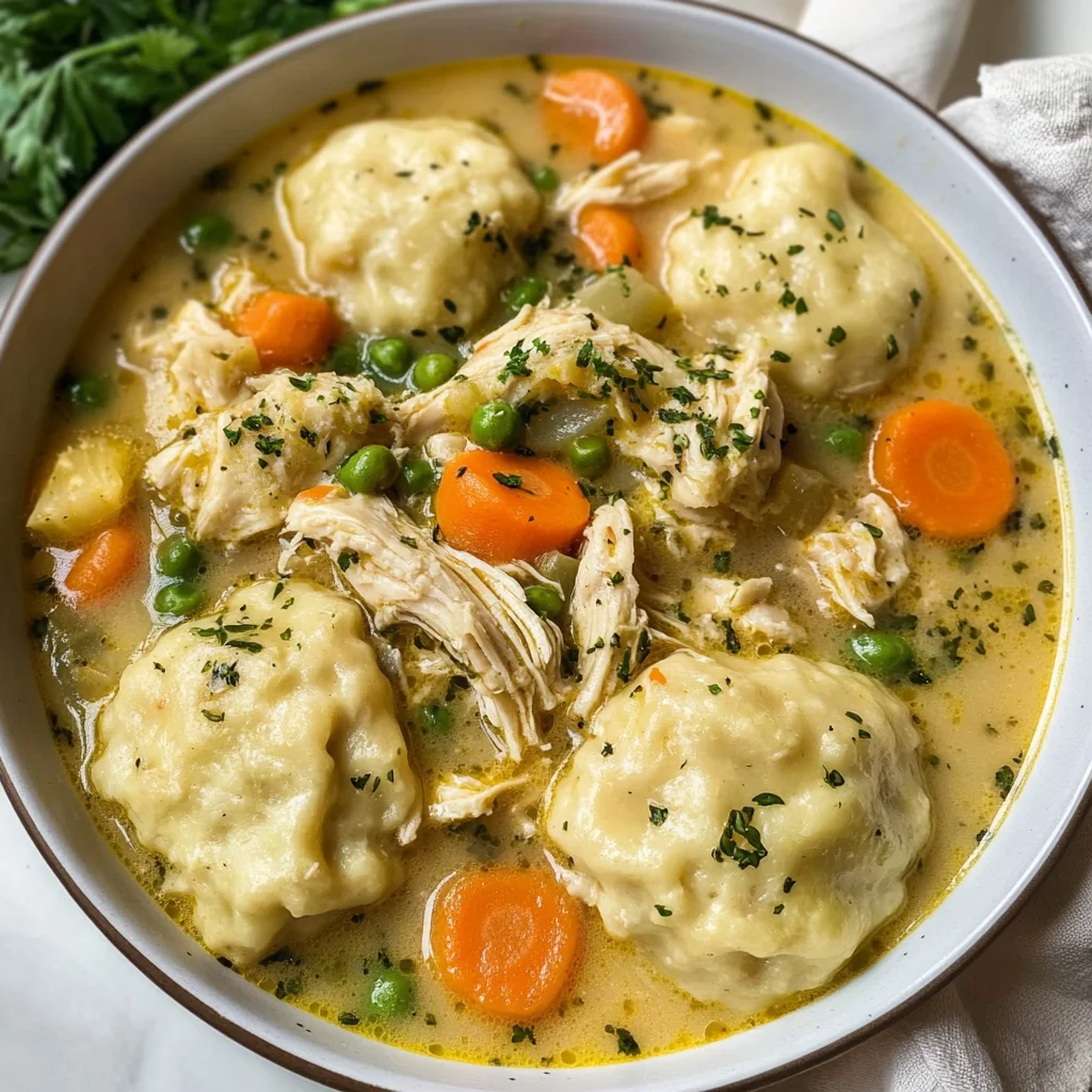 One Pot Chicken Dumpling Soup (with refrigerated biscuit dough!)