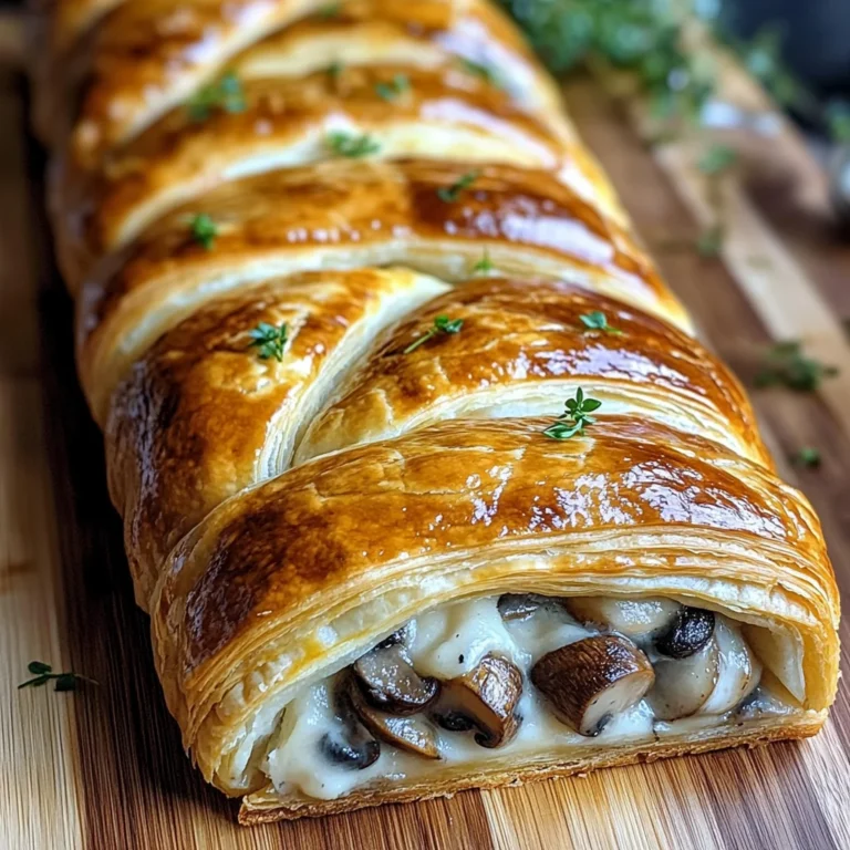 Savory Mushroom & Gruyère Puff Pastry Braid