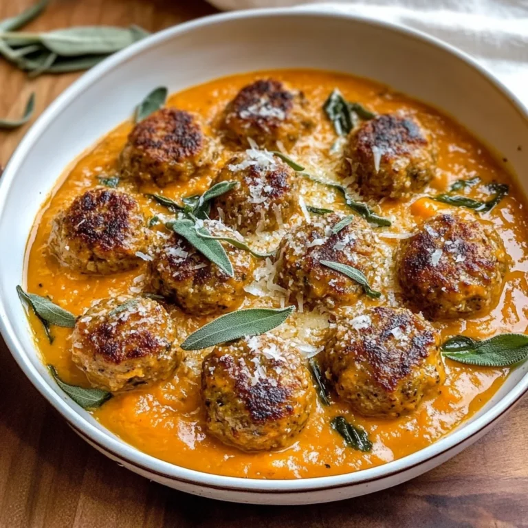 Turkey Meatballs in Pumpkin Sage Sauce