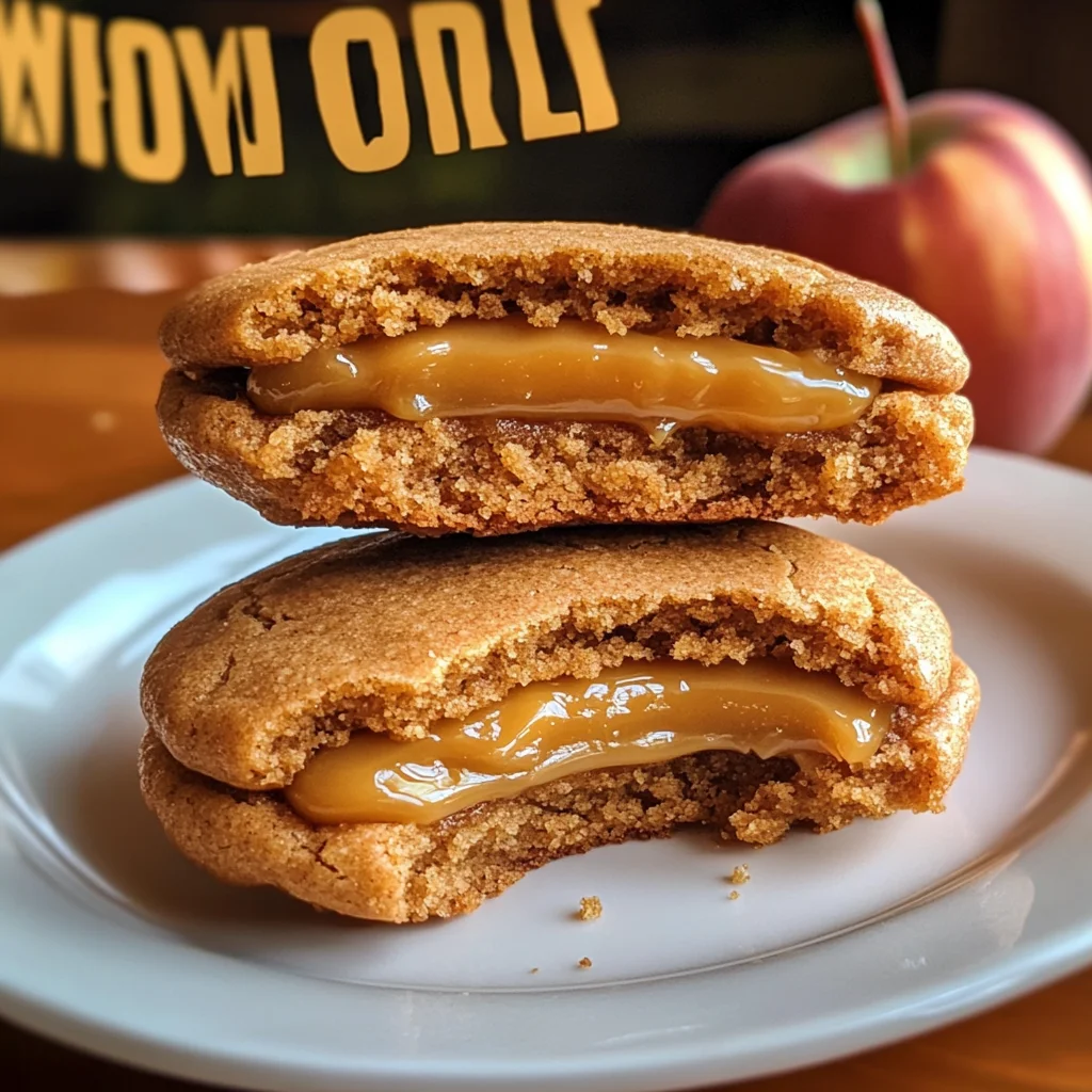 Apple Cider Whoopie Pie cookies with Caramel Filling