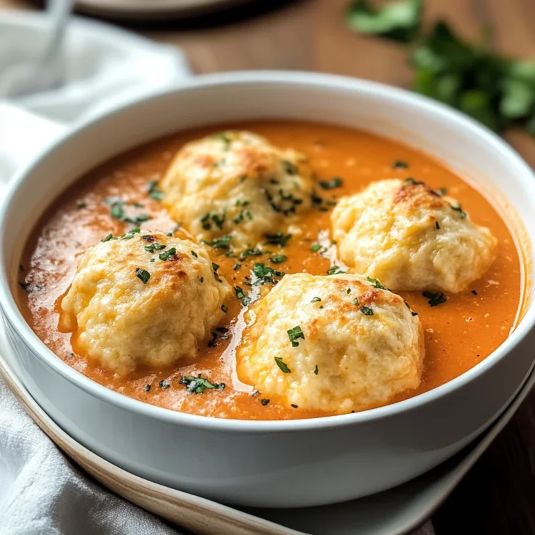 Best Tomato Soup with Cheddar Bay Dumplings