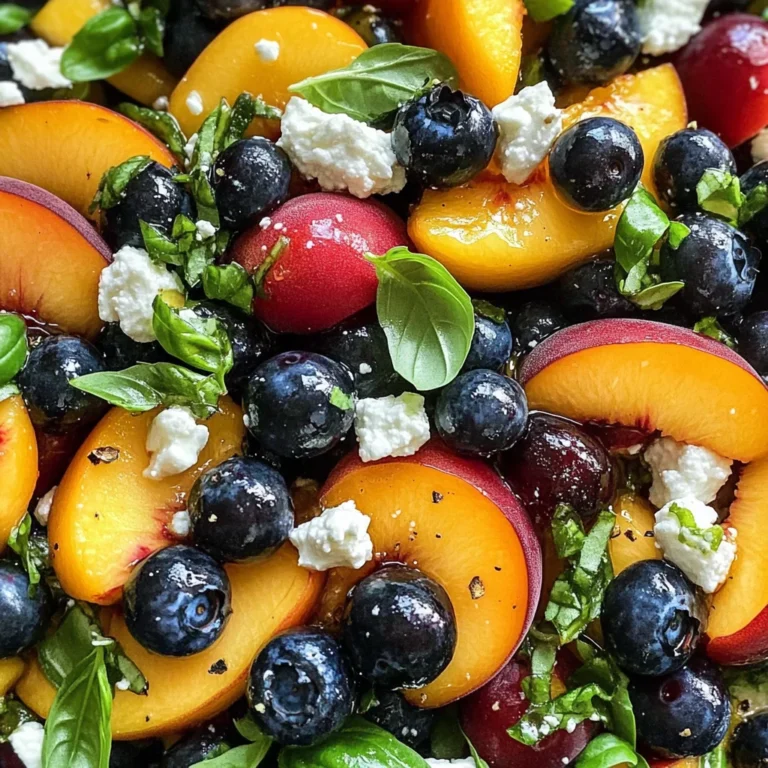 Blueberry Peach Feta Salad