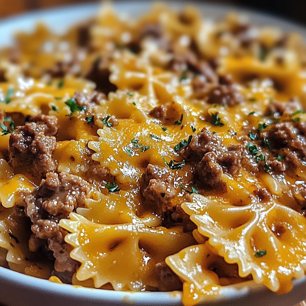 Cheesy Beef Bowtie Pasta with Garlic Butter Delights You!