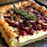 Cranberry Brie Tart with Pancetta & Thyme