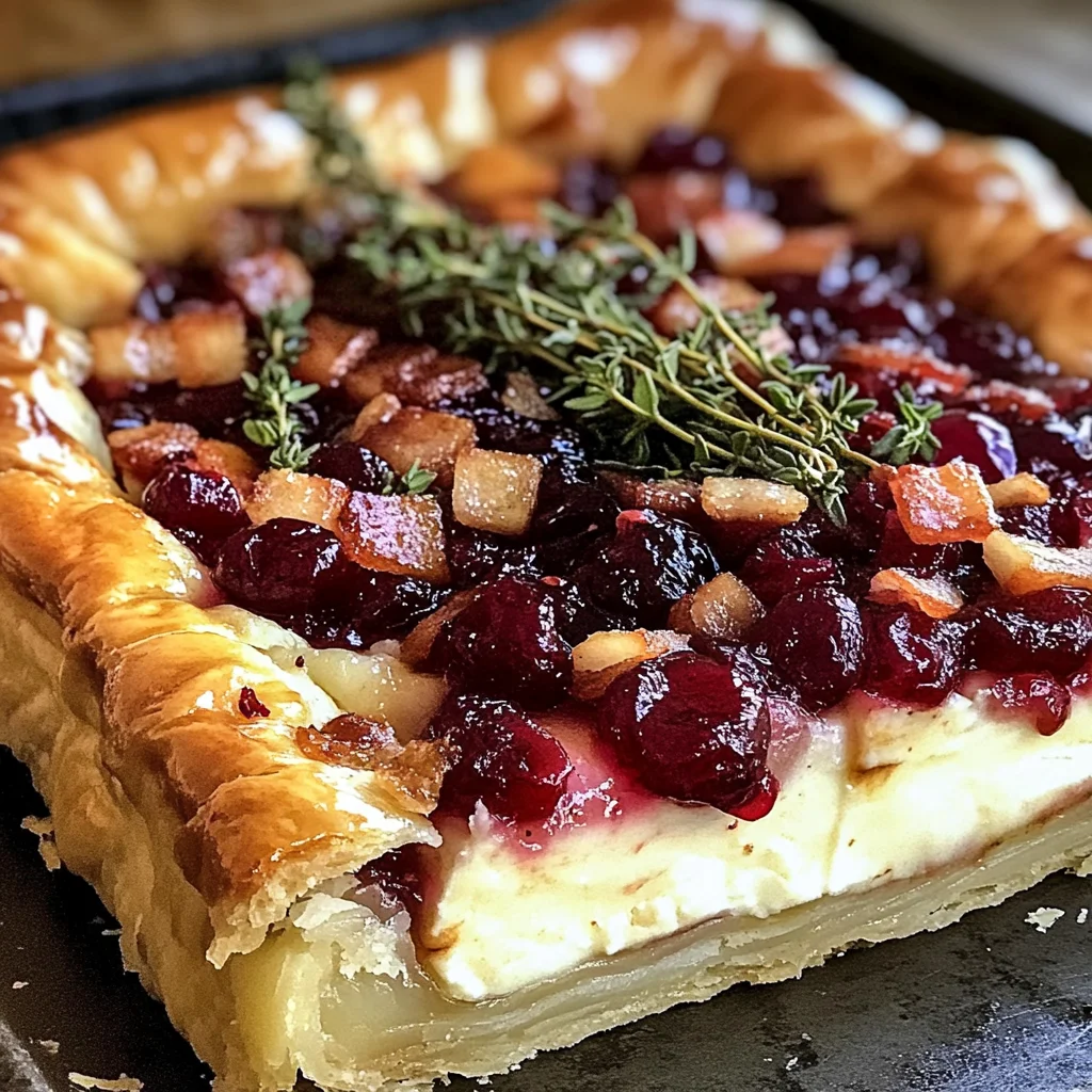 Cranberry Brie Tart with Pancetta & Thyme