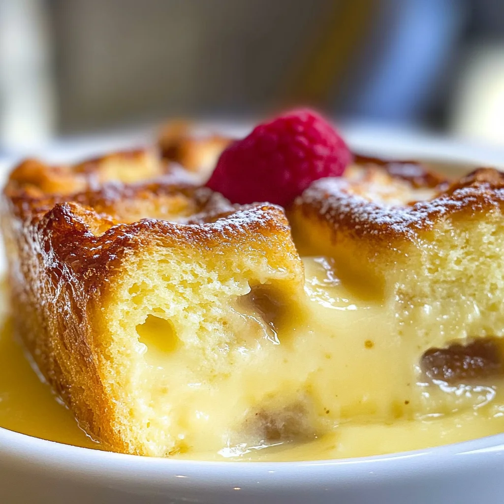 Custard Bread Pudding with Vanilla Sauce