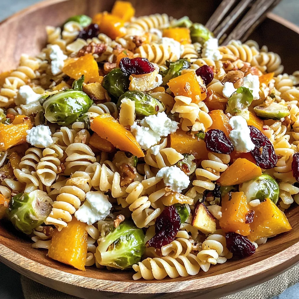 Fall Pasta Salad with Butternut Squash and Brussels
