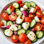 Fresh Cucumber Caprese Salad