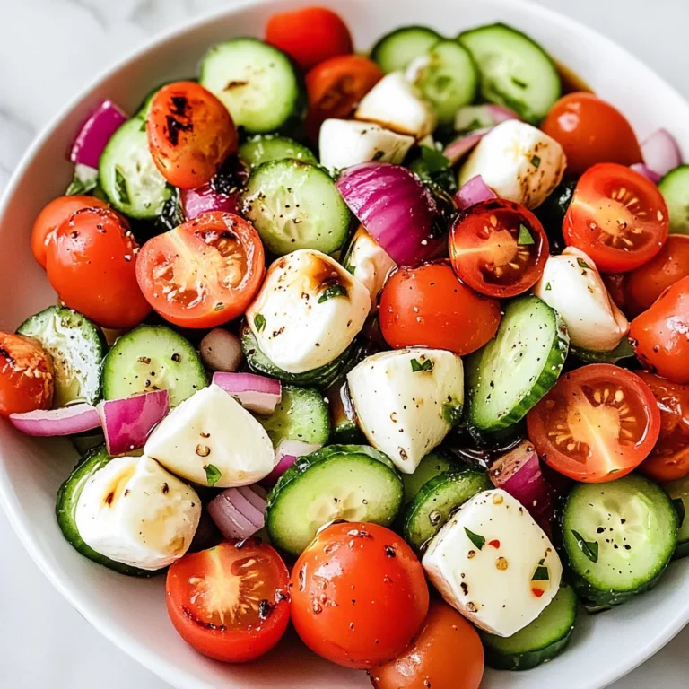 Fresh Cucumber Caprese Salad