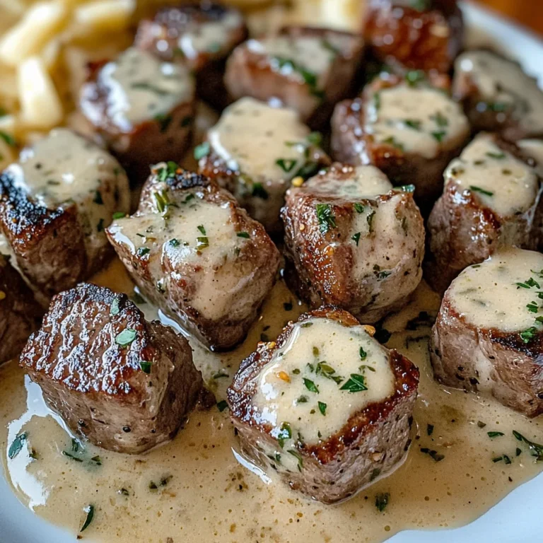 Garlic Butter Steak Bites with a Rich Parmesan Cream Sauce