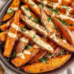 Garlic Parmesan Sweet Potato Wedges