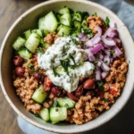 Healthy Greek Ground Chicken Bowls