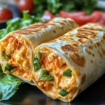High Protein Low Calorie Cheesy Buffalo Chicken Burritos