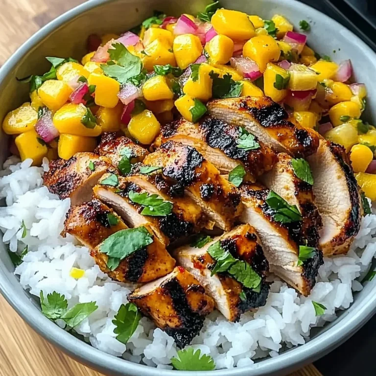 Jerk Chicken Bowls with Mango Salsa and Coconut Rice