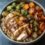 Maple Dijon Chicken & Roasted Sweet Potato Bowls