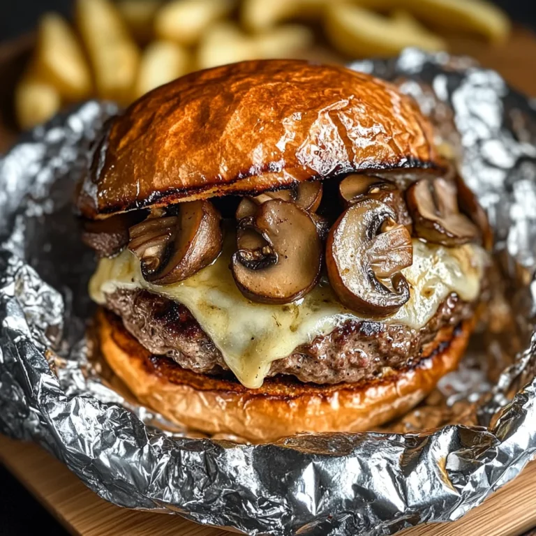Mushroom and Swiss Burger Foil Packets