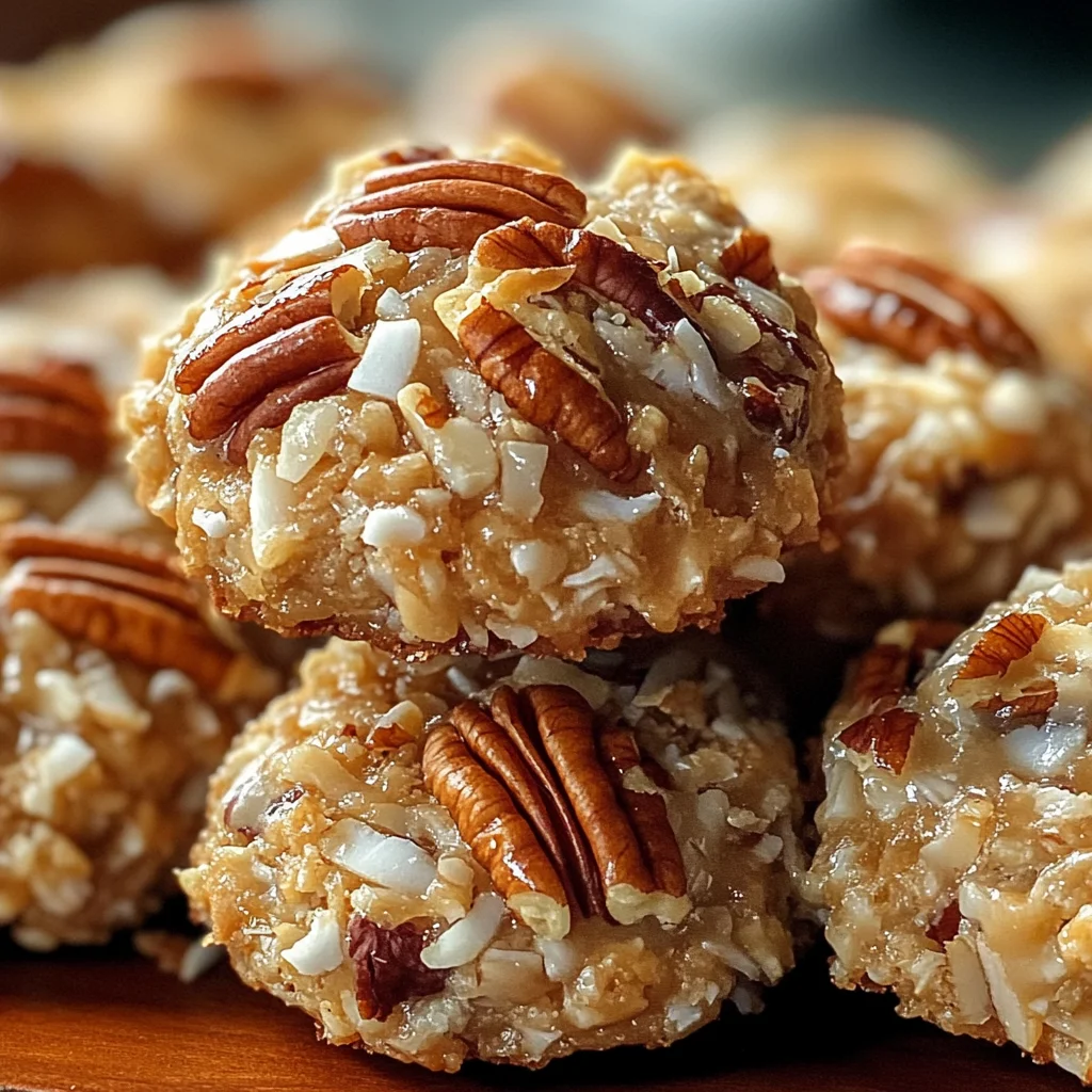 No-Bake Coconut Pecan Praline Cookies