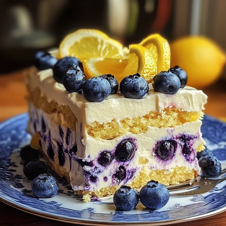 No-Bake Lemon dazzling Blueberry cream Cake