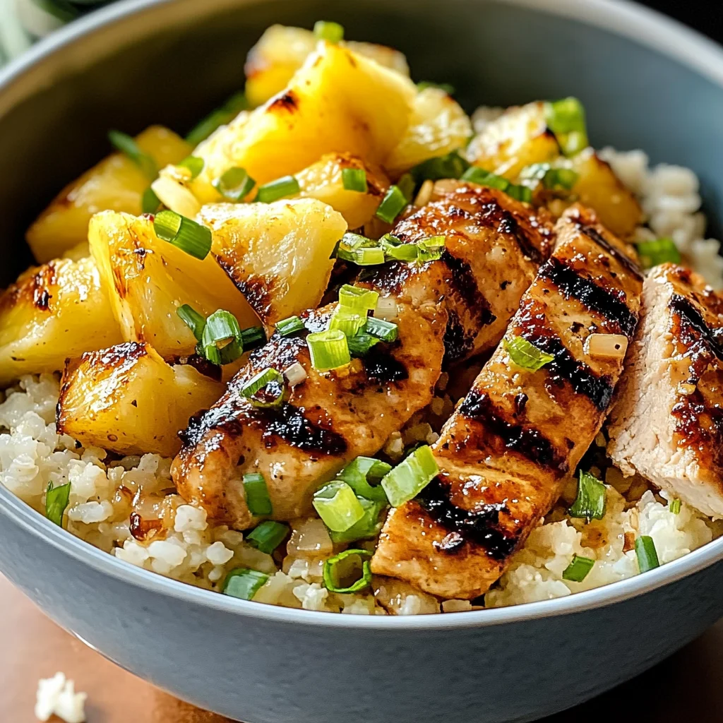 Pineapple Chicken Cauliflower Rice Bowls