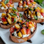 Quick Peach Bruschetta with Whipped Ricotta