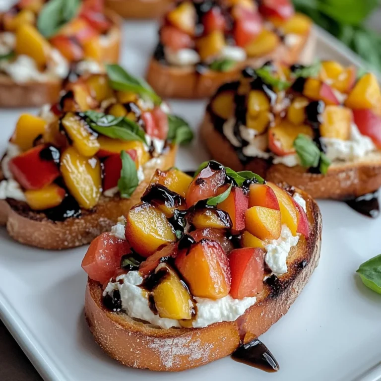 Quick Peach Bruschetta with Whipped Ricotta