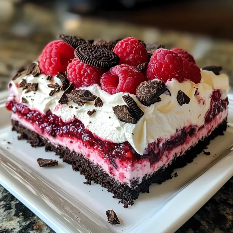 Raspberry Chocolate Lasagna Dessert