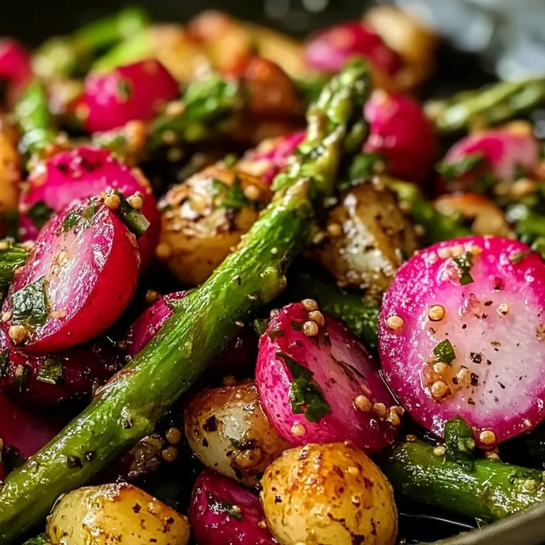 Roasted Asparagus and Radishes with Mustard Vinaigrette