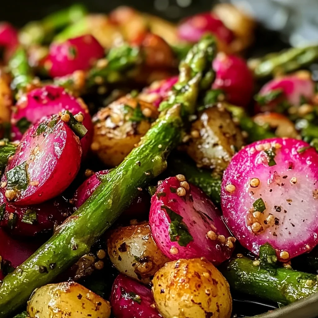 Roasted Asparagus and Radishes with Mustard Vinaigrette