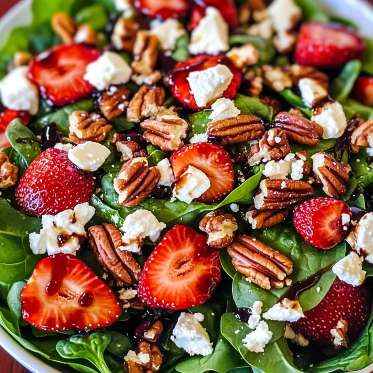 Spinach Strawberry Salad with Pecans