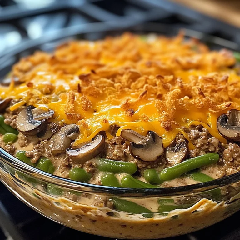 chicken hamburger Green Bean Casserole with Mushrooms made easy!