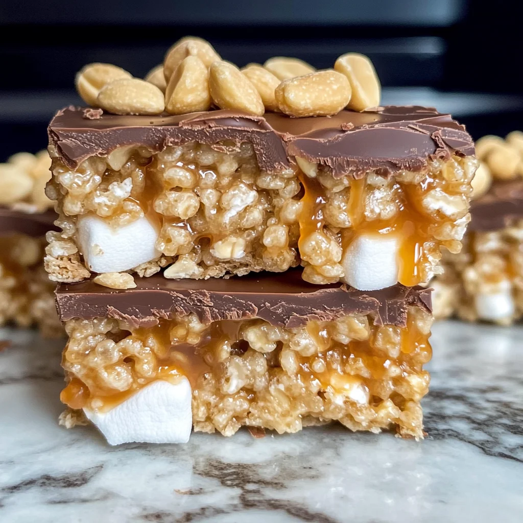Caramel Peanut Rice Krispie Treats