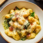 Creamy Pesto Gnocchi with Spinach and Artichokes