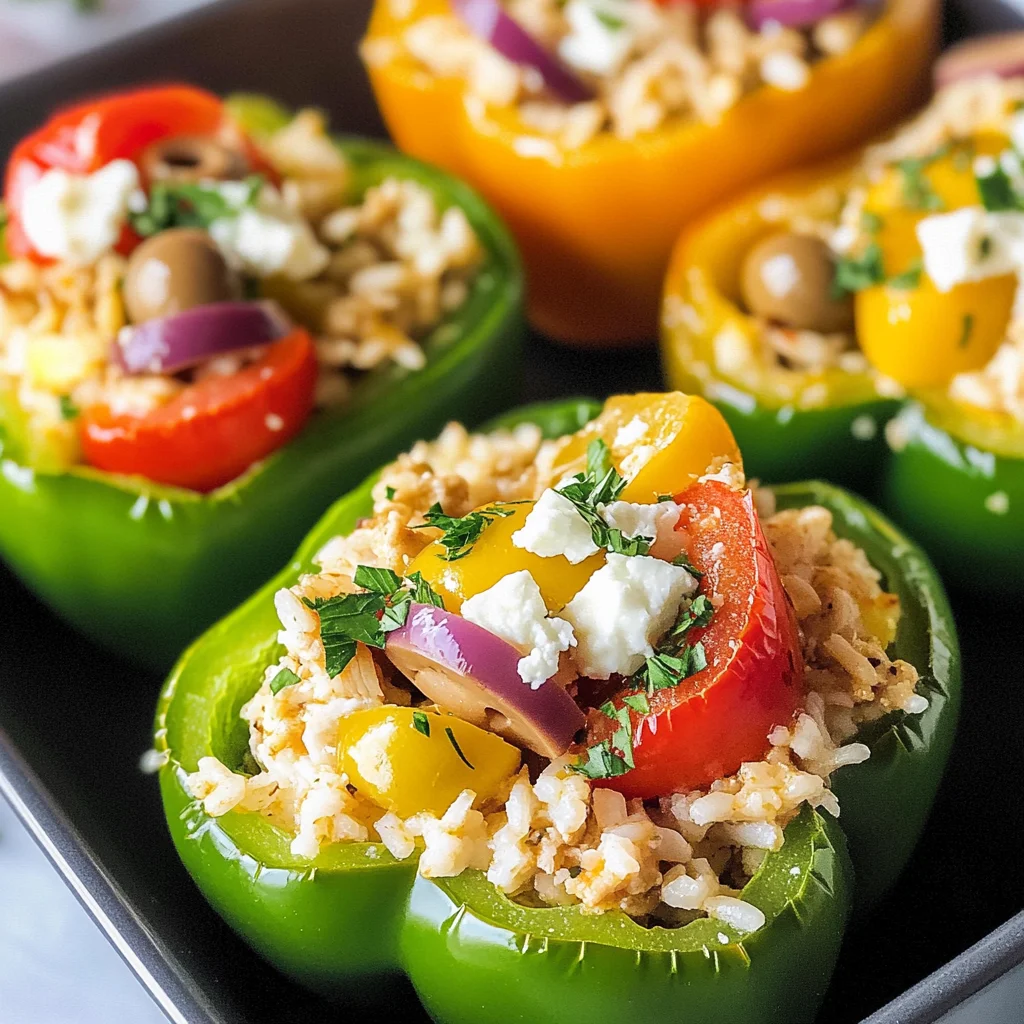 Greek Chicken Stuffed Peppers