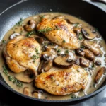 Skillet Chicken and Mushroom Wine Sauce