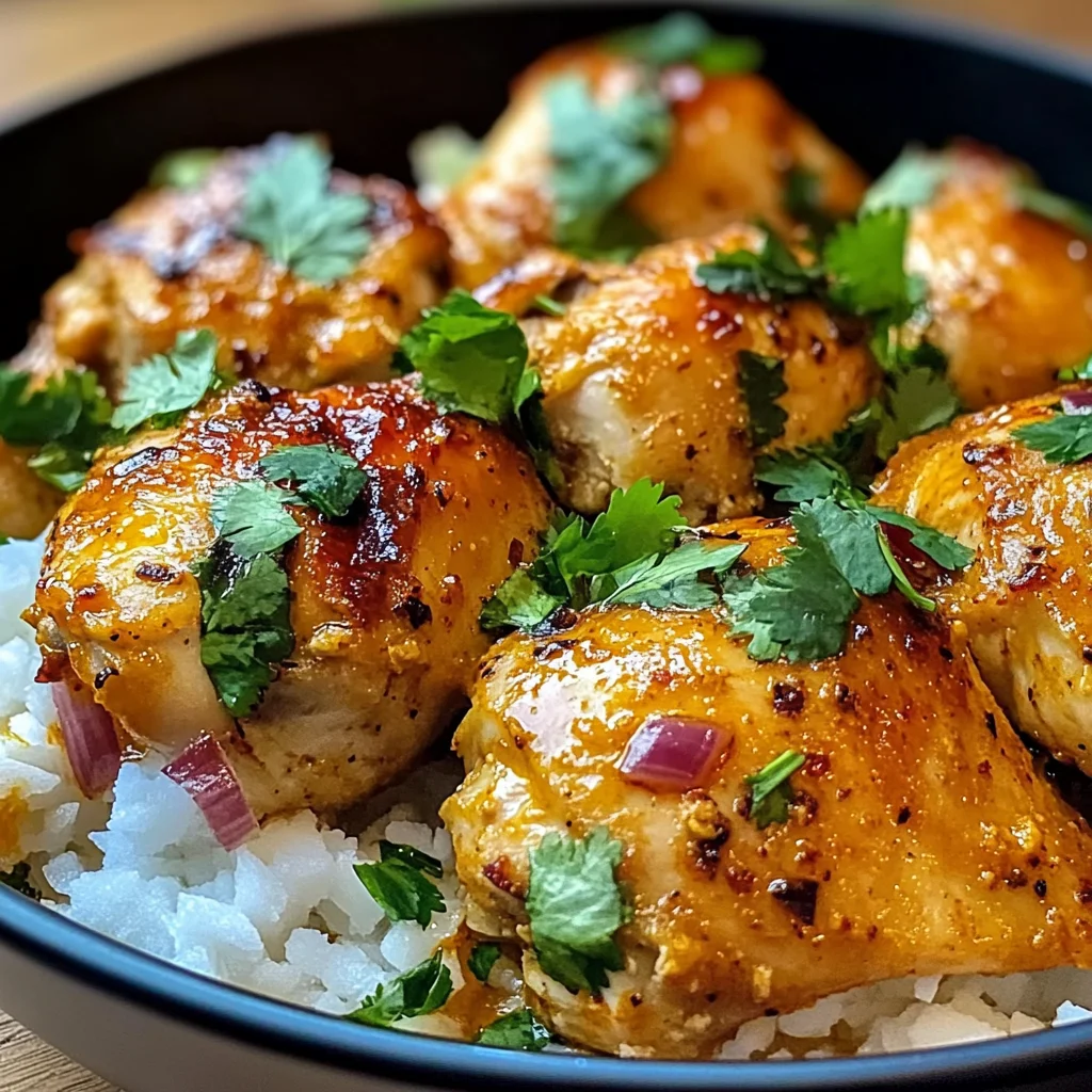 Baked Coconut Chili Chicken Thighs