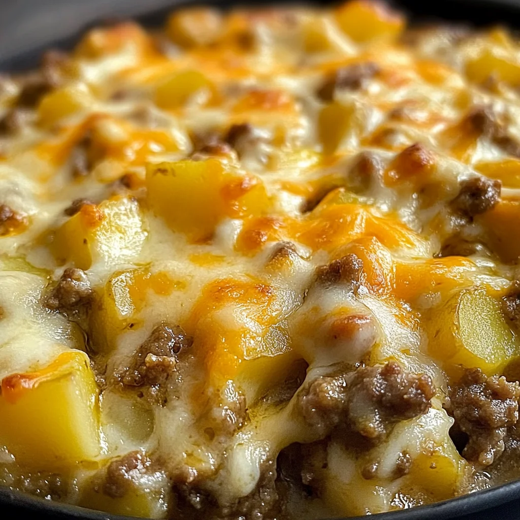 Cheesy Ground Beef & Potato Casserole