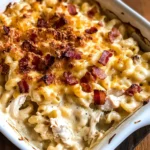 Chicken Turkey Bacon Ranch Mac and Cheese Casserole