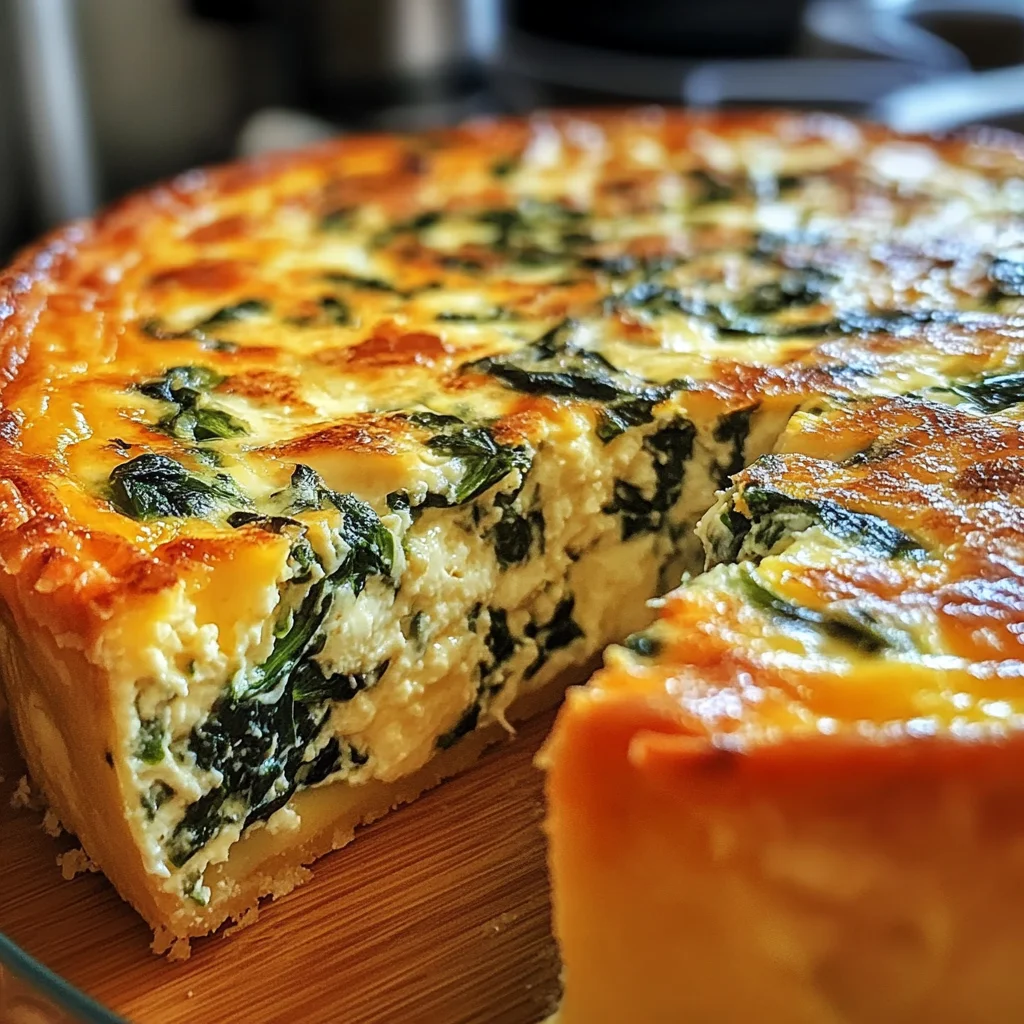 Cottage Cheese and Spinach Crustless Quiche