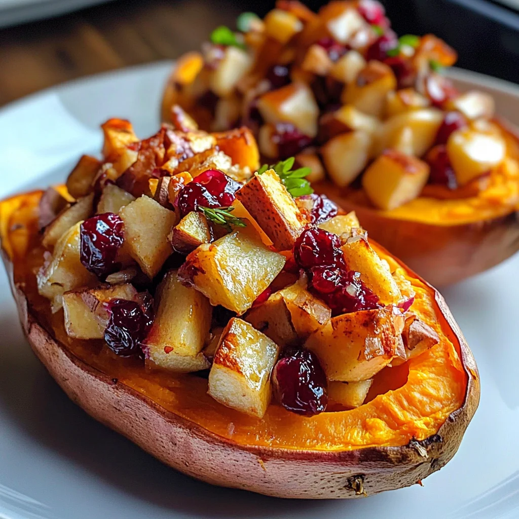 Cranberry Apple Twice-Baked Sweet Potatoes