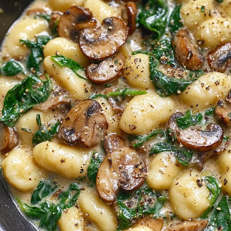 Creamy Spinach and Mushroom Gnocchi (One-Pan, 20 Minutes)