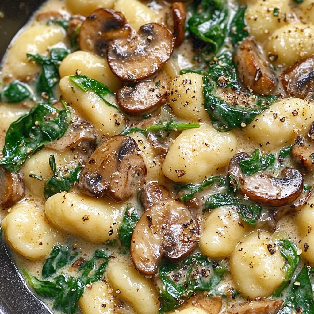 Creamy Spinach and Mushroom Gnocchi (One-Pan, 20 Minutes)